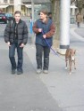 Girls and dog