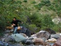 Hiking up a creek