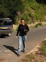 Walking on road