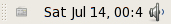 image of gnome clock applet formatting bug.  clock reads 00:4